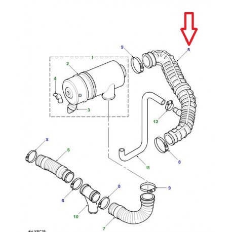 Land rover conduit d'air (ESR2731)