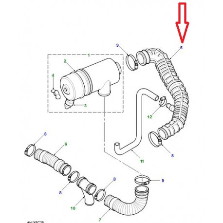 Land rover conduit d'air (ESR3111LR)