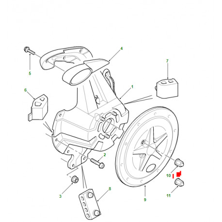 Land rover support-roue de secours (LR108524)