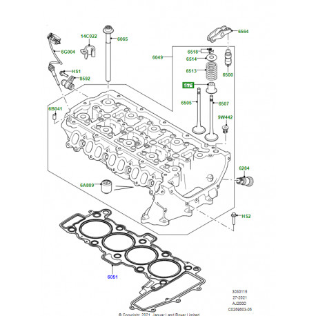 Land rover bague rejet huile -queue soupape (LR073776)