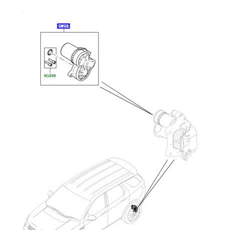 Land rover cylindre de commande de frein a main droit (LR061382)