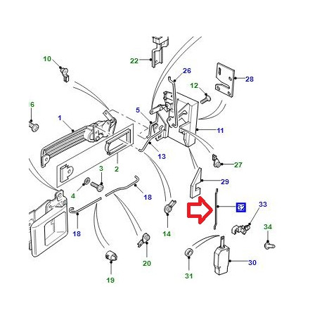 Land rover levier intermediaire (FQK500040)