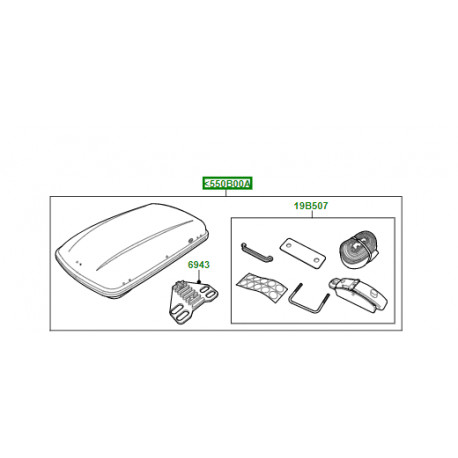 Land rover coffre pour ski et bagages (VPLZR0191)