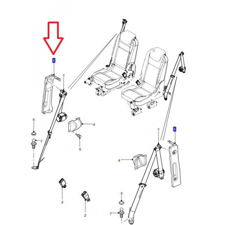 Land rover ancrage droit ceinture de securite DEFENDER (EWY500040)