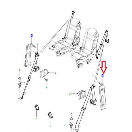 Land rover ancrage gauche ceinture securite DEFENDER (EWY500050)