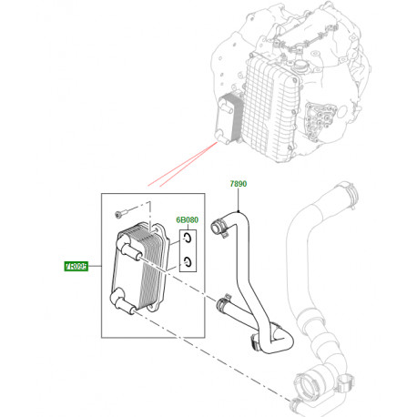 Land rover refroidisseur d'huile DE BOITE AUTOMATIQUE (LR086283)