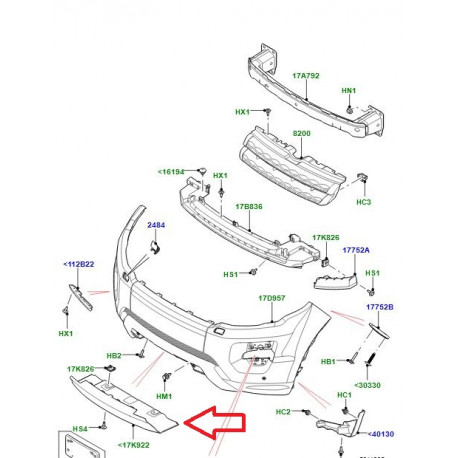 Land rover protection inferieur parechoc avant (LR028187)