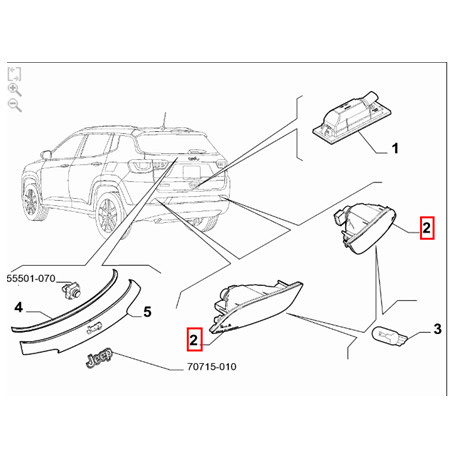 Mopar anti-brouillard arrière droit (52207001)