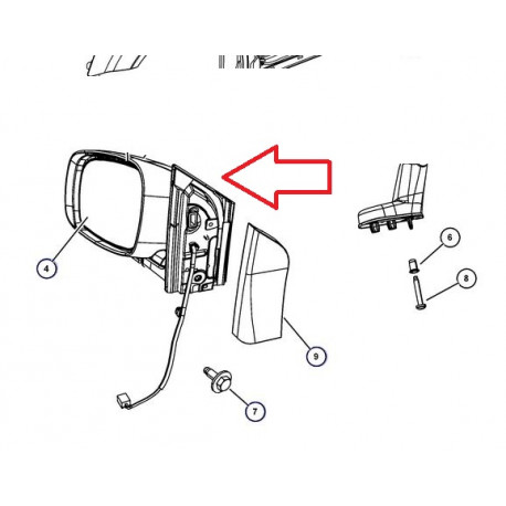 Mopar retroviseur exterieur gauche Voayager RT (1AN41TZZALPC)