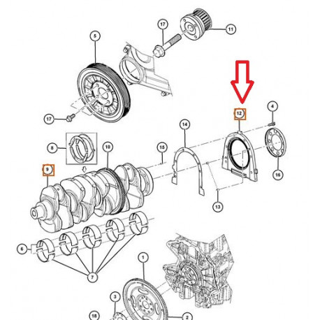 Allmakes 4x4 joint arrière vilebrequin (68024410AB)