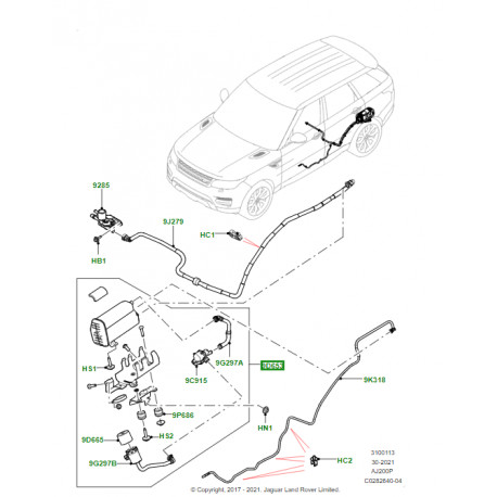 Land rover reservoir de systeme de carburant (LR155135)