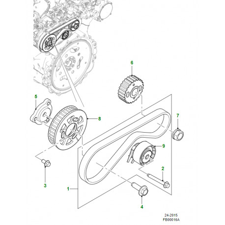 Jaguar kit de courroie de distribution du moteur F-Pace,  XJ X351 (C2D46699)