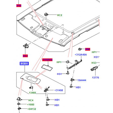 Land rover pare-soleil gauche (LR084844LR)