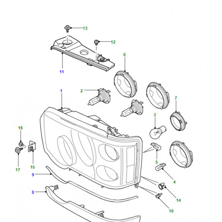 Land rover PHARE DROIT (XBC501440)