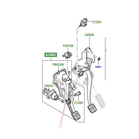 Land rover PEDALE DE DEBRAYAGE ET MAITRE CYLINDRE (LR117089LR)