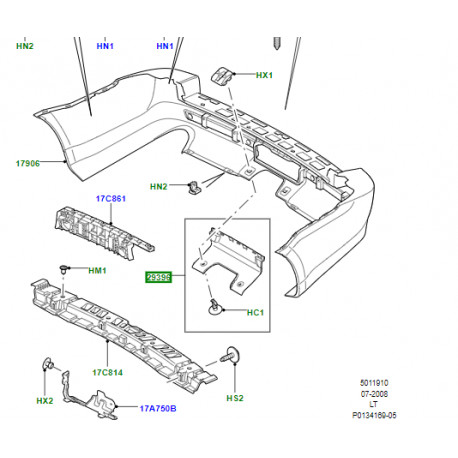 Land rover cache anneau de remorquage arriere (DQU000011PCL)