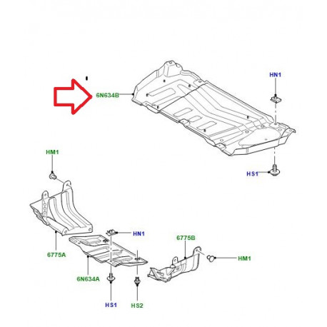 Land rover carton protec.-compart. moteur (LR069243LR)