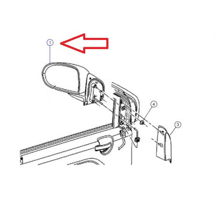 Mopar retroviseur exterieur gauche Compass MK49 (05115047AM)