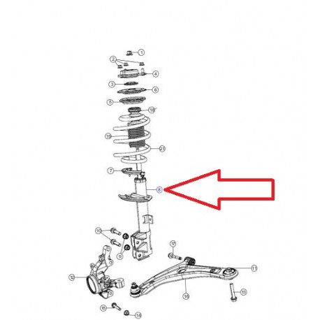 Mopar amortisseur Compass MK49 (05168167AD)