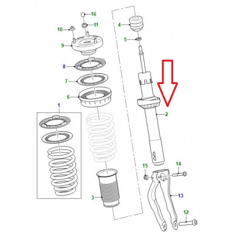 Jaguar amortisseur avant (T4A26512)