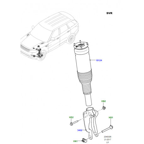 Land rover amortisseur avant droit avec Suspension De Performance (LR103609)