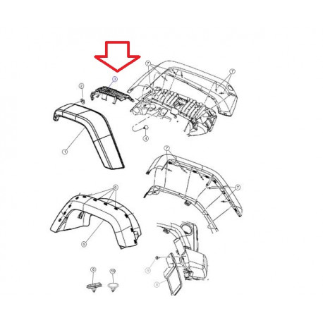 Crown Armature elargisseur aile avant gauche Wrangler JK (55078135)