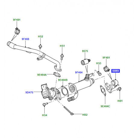 Land rover tuy.-soup. recyc. gaz/coll. echap gauche (LR066840)