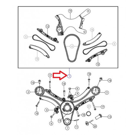 Mopar jeu de commande (68003352AA)