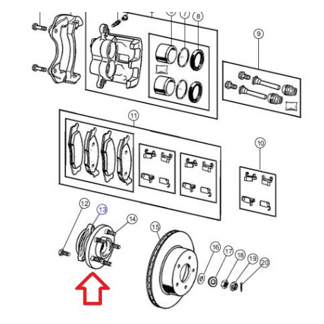 Mopar moyeu Grand Cherokee WG,  WJ,  ZJ (52098679AD)