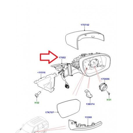 Land rover retroviseur exterieur (LR070795)