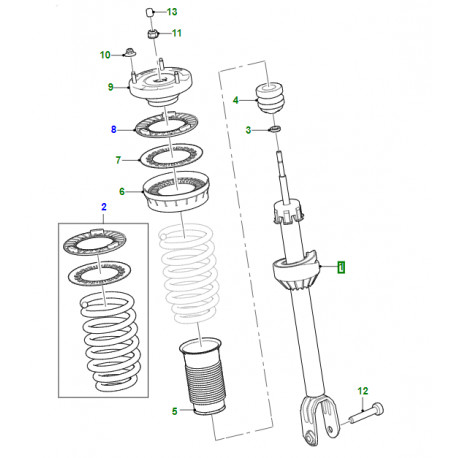 Jaguar AMORTISSEUR AVANT Suspension sport, attitude/hauteur de caisse standard, sauf systeme a  caractéristiques dynamiques (T4N36873)