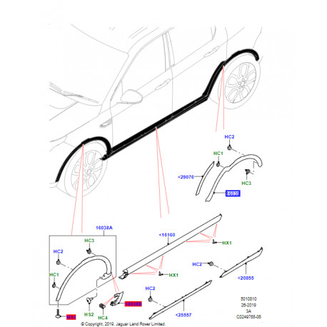 Britpart MOULURE DE LA ROUE ARRIÈRE GAUCHE (LR078878B)