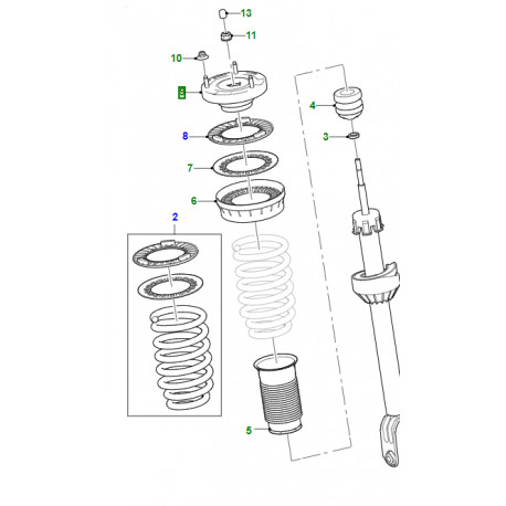Jaguar montage de ressort / amortisseur supérieur avant XE (T4N7364)