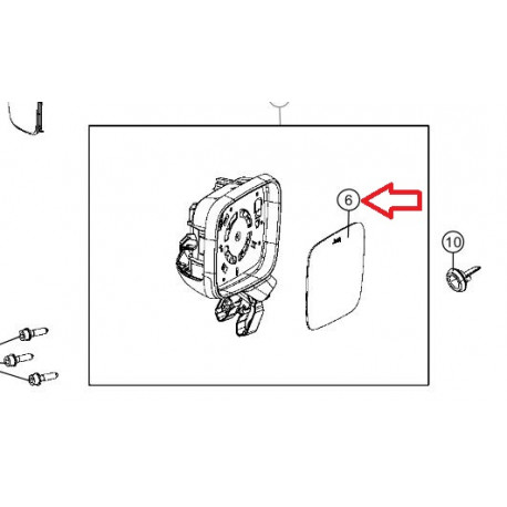 Mopar vitre rétroviseur gauche (71778061)