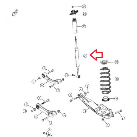 Mopar amortisseur arriere Cherokee KL (68224859AE)