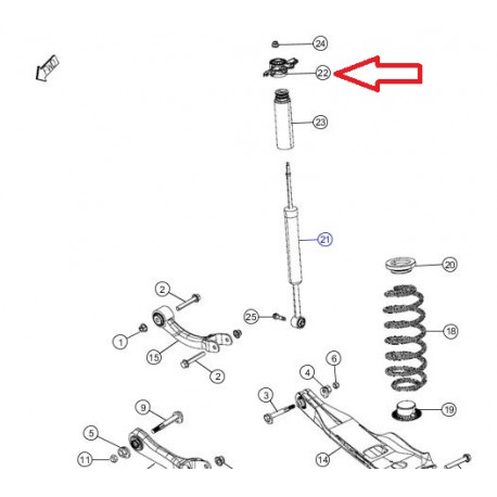 Mopar support droit amortisseur arriere (05168570AE)