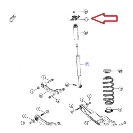 Mopar support amortisseur arriere (05168571AE)