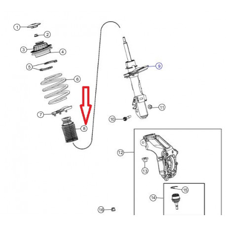 Mopar soufflet amortisseur avant (05274537AB)