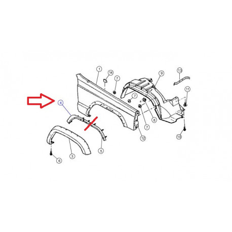 Mopar Support elargisseur avant XJ (55155675AC)