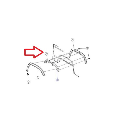 Mopar baguette de maintien elargisseur arriere gauche  XJ cherokee (55155679AD)