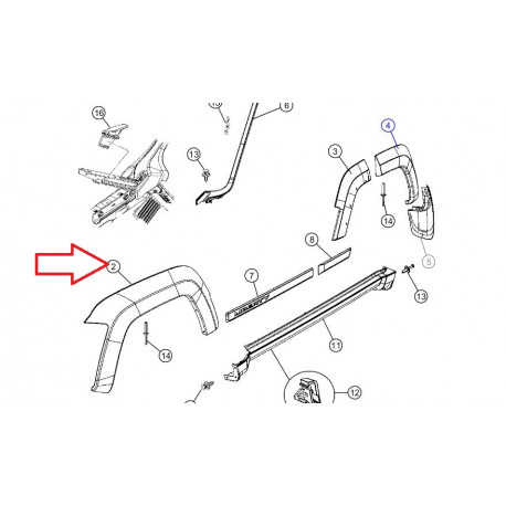 Mopar moulure avant droite (1CK60TZZAG)