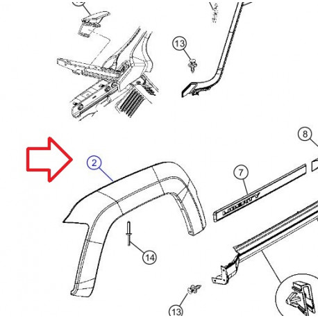 Mopar moulure avant gauche (1CK61TZZAG)