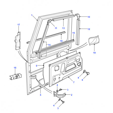 Land rover feuille etanche porte avant GAUCHE (EJD106850)