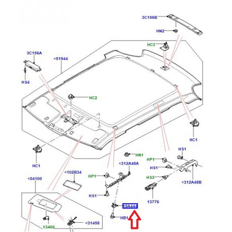 Land rover Garnissage de pavillon gauche Cirrus Evoque (LR032591)