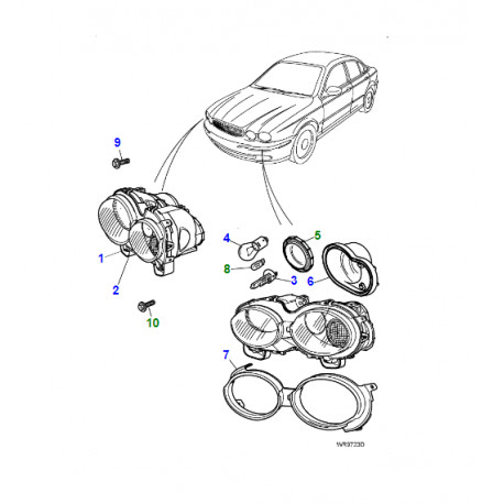 Jaguar joint d'ouverture phare droite X-Type et XK8 (C2S15078)