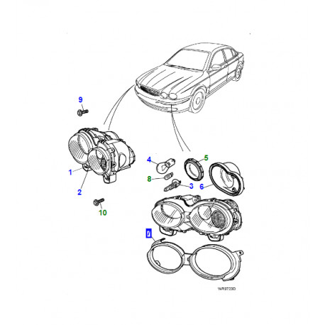 Jaguar joint d'ouverture phare gauche X-Type et XK8 (C2S15081)