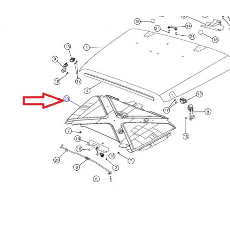 Mopar insonorisant capot (55361338AO)