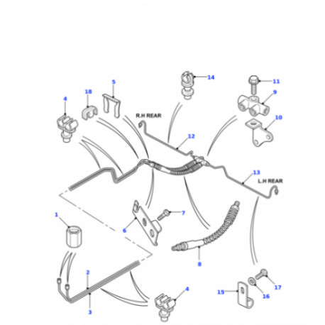 Land rover tuyau de frein DROIT Defender 110,  130 (SGB000650)