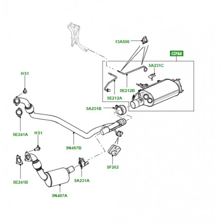 Land rover catalyseur filtre a particules diesel (LR056206)