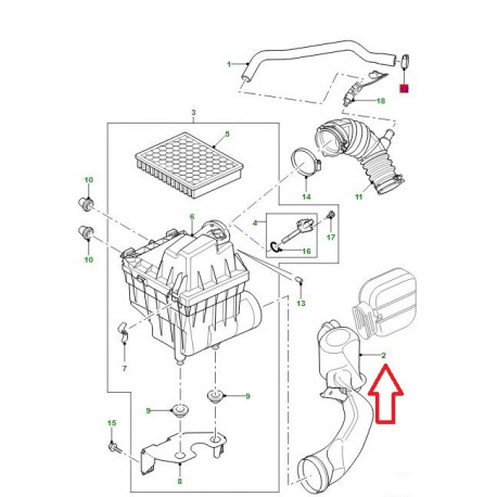 Land rover conduit d'air Defender 90, 110, 130 (PHD500950LR)